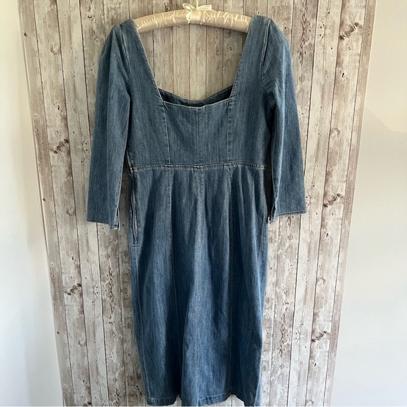 Le Jean Tallulah Body-con Denim Midi Dress Large - Picture 8 of 9